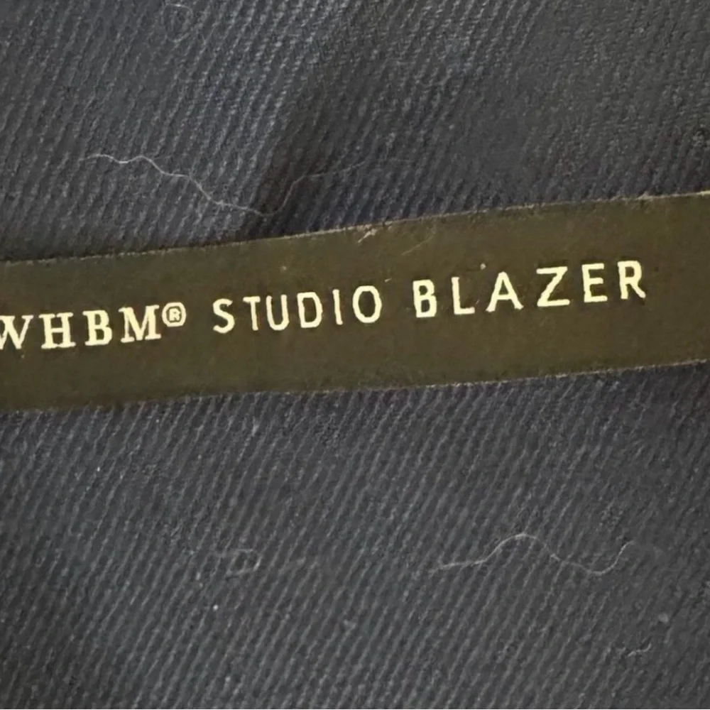 NWT White House Black Market Navy Double-Breasted Blazer with Contrast Buttons - Picture 7 of 9